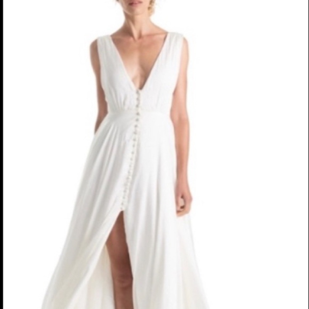 Joplin Split Front Button Up V-Neck Dress